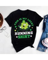 Cute Shamrock Running St Patricks Day Lucky Running Team Shirt Unisex Standard T-Shirt black s